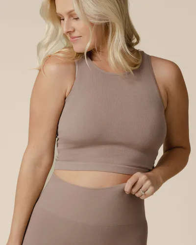 Kindred Bravely Sublime® Bamboo Maternity & Nursing Longline Bra Top | Taupe