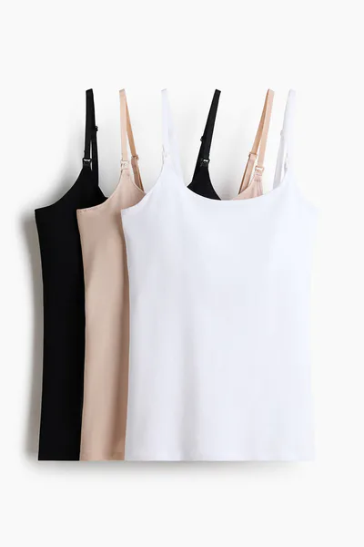H&M MAMA 3-Pack Nursing Camisole Tops