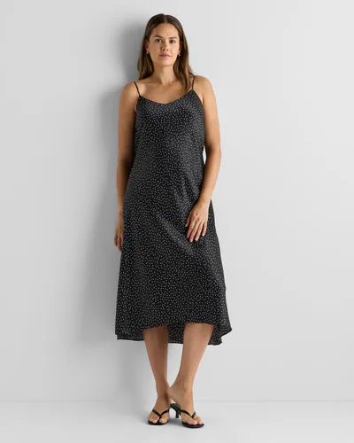 Quince Washable Stretch Silk Maternity Slip Dress