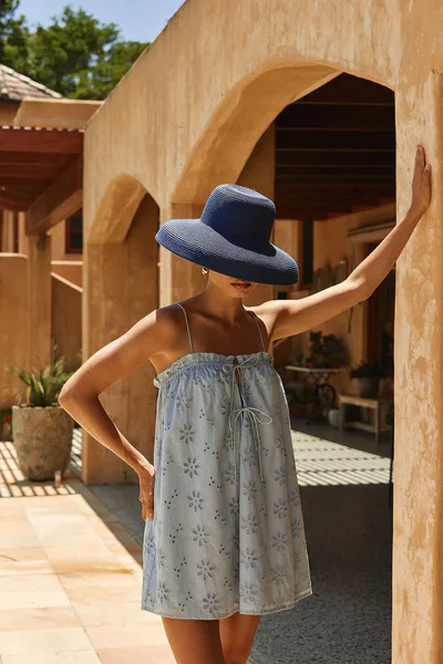 SABO Evelia Dress - Blue Broderie