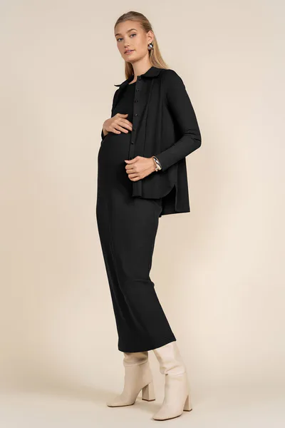 Apparalel Pierre Maternity Dress in Black
