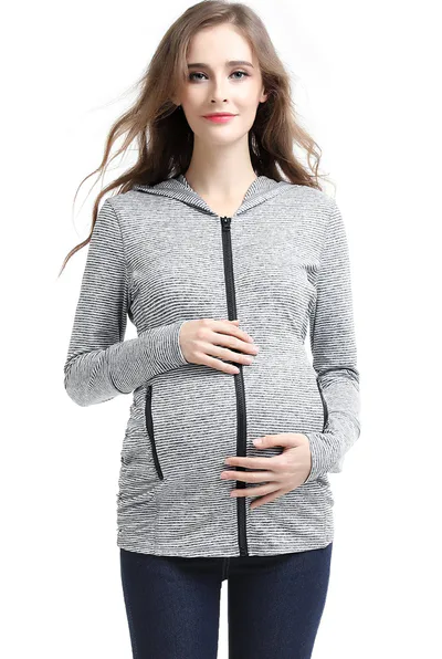 Kimi + Kai Kimi + Kai Maternity "Haven" Hooded Performance Yoga Jacket