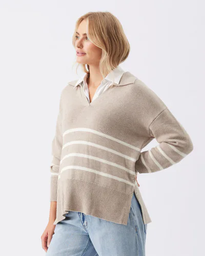 Ripe Maternity Lori Nursing Knit  Latte / Chalk