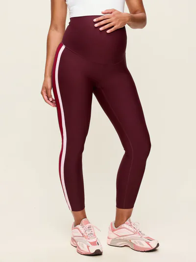 Old Navy Maternity Full-Panel PowerSoft Striped 7/8 Leggings