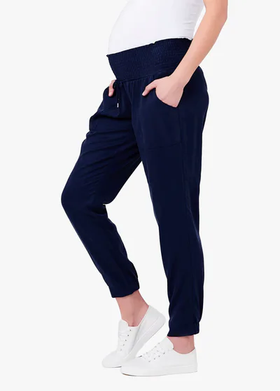 Ingrid & Isabel Ripe Maternity Tencel Off Duty Pant Navy