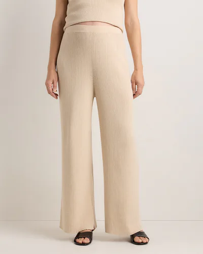 Quince Cotton Cashmere Maternity Wide Leg Pants