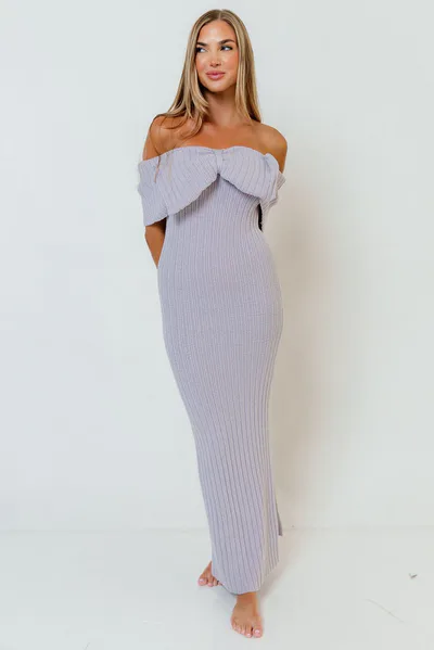 Worth Collective Aston Bow Front Maxi Sweater Dress in Lavender - New Bump Friendly & Inclusive Sizing - Soft Premium Luxe Fabric *5/31 PRE-ORDER*