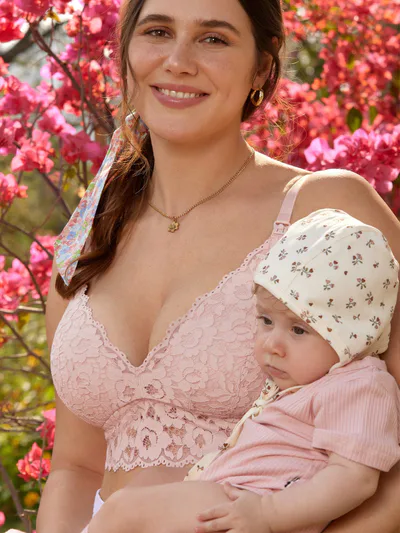 Momanda More Coverage Lace Plunge Nursing Bralette