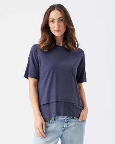 Ripe Maternity Claud Nursing Tee  Indigo