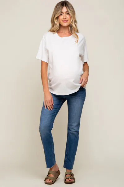 PinkBlush Blue Straight Leg Maternity Jeans
