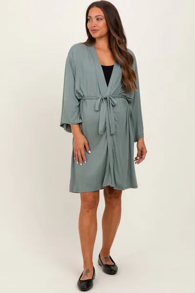 PinkBlush Mint Delivery/Nursing Maternity Robe