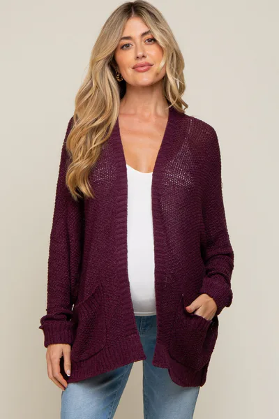 PinkBlush Plum Cuff Sleeve Maternity Cardigan