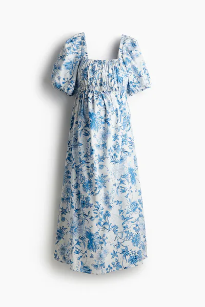 H&M MAMA Cotton-Blend Poplin Dress