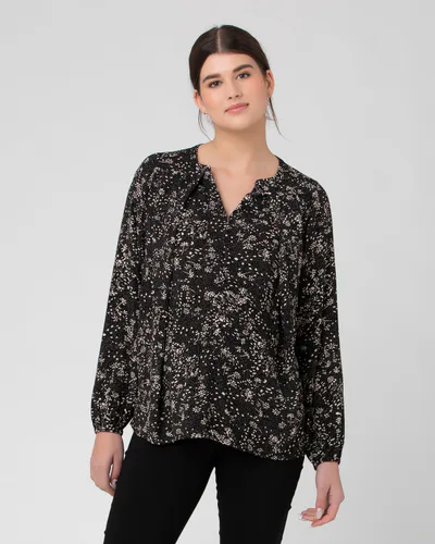 Ripe Maternity Trixie Nursing Blouse  Black / Natural