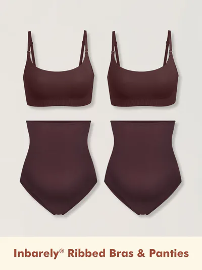 Momanda Ribbed Scoop Nursing Bralette & Panties