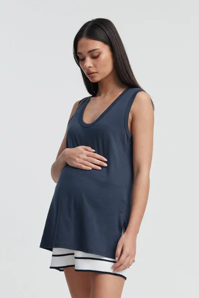 Legoe Heritage Organic Cotton Wide Strap Tank (Dark Navy) - FINAL SALE