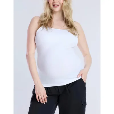 Target Women's Plus Clip Down Nursing Tank Top Cami - White - Size: 1X - Motherhood Maternity
