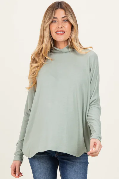 PinkBlush Sage Draped Oversized Turtleneck Dolman Sleeve Maternity Top
