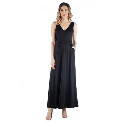 Kohl's Maternity 24Seven Comfort Apparel V-Neck Sleeveless A-Line Pocket Maxi Dress