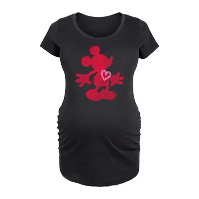 Kohl's Disney's Mickey Mouse Maternity Heart Ink Wash Graphic Tee