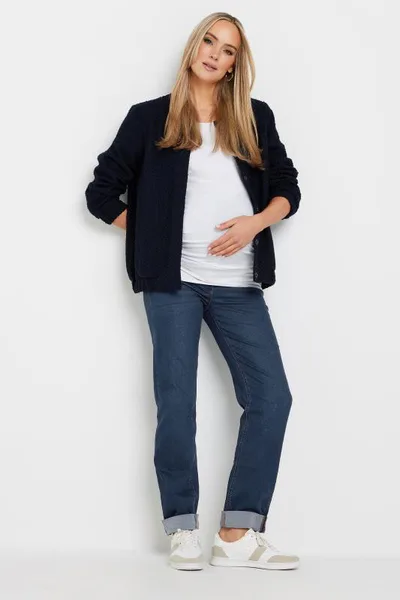 Yours Clothing LTS Tall Maternity Dark Blue Turn Up Straight Leg Jeans
