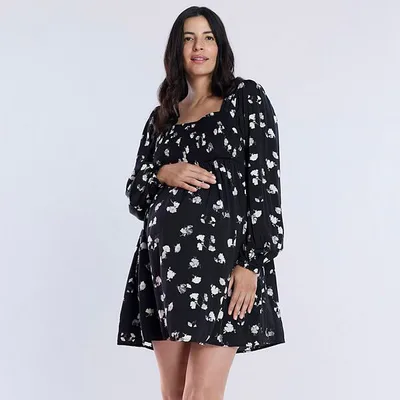 Kohl's Maternity Motherhood® Smocked Babydoll Mini Dress