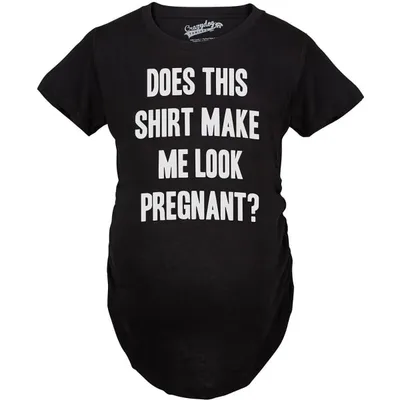Target Maternity Does This Shirt Make Me Look Pregnant? Funny Announcement T shirt - Crazy Dog Maternity T Shirt with Fun Design Black XXL