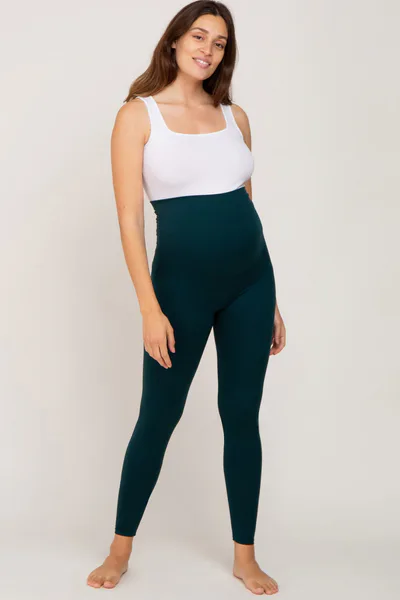 PinkBlush Forest Green Basic Maternity Leggings