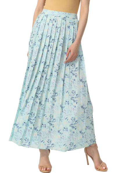 Kimi + Kai Kimi + Kai Women Print Box Pleat Maxi Skirt