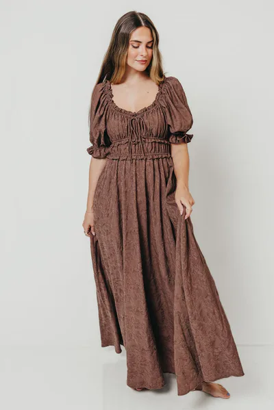 Worth Collective Sydnee Maxi Dress in Toffee Brown - Bump Friendly * 10/6 PRE-ORDER*