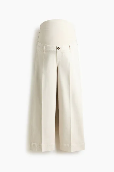 H&M MAMA Wide-Leg High-Waist Ankle Jeans