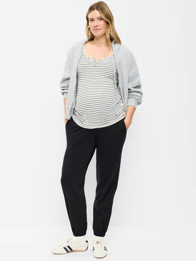 Old Navy Maternity Rollover-Waist Fleece Jogger Sweatpants