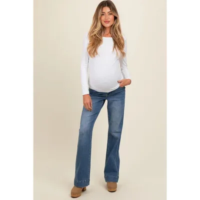 Target Pinkblush Blue Wide Hem Flare Maternity Jeans 31