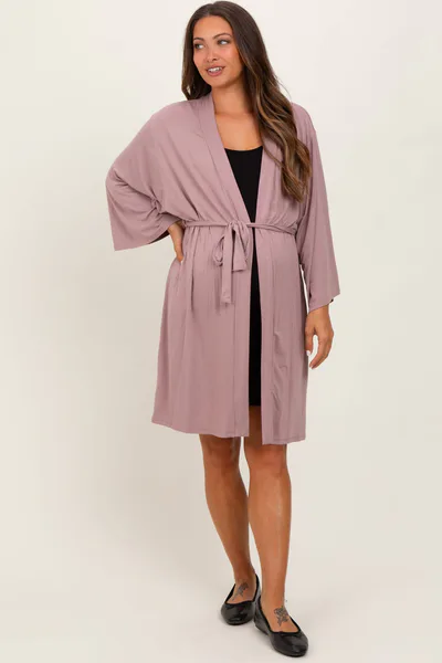 PinkBlush Mauve Delivery/Nursing Maternity Robe