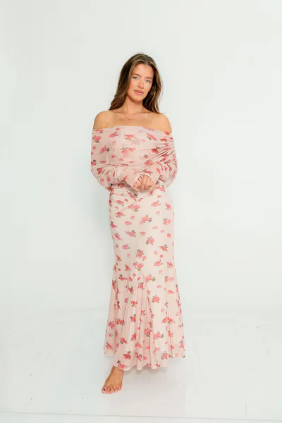 Worth Collective Azaleia Maxi Dress in Pink - Bump Friendly (size up for maternity)