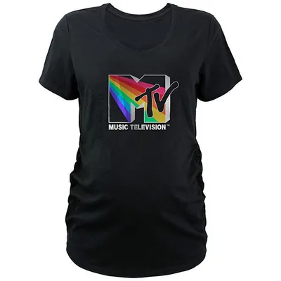 Kohl's Maternity MTV Rainbow Beam Logo Graphic Tee