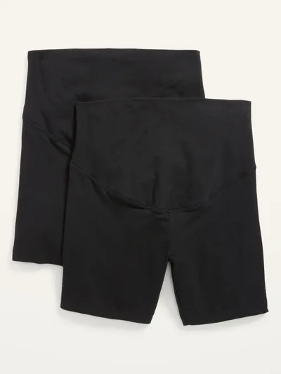 Old Navy Maternity Full-Panel Biker Shorts 2-Pack -- 6-inch inseam