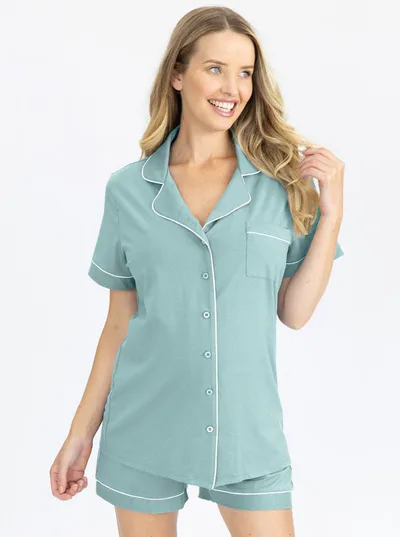 Angel Maternity Maternity and Nursing Pyjama set in Sage