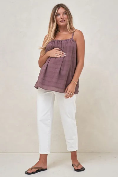 Bae the Label On A Whim Woven Tank - Aubergine