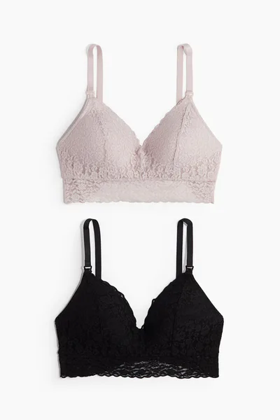 H&M MAMA 2-Pack Padded Lace Nursing Bras