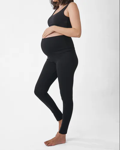 Angel Maternity Cotton Maternity Legging in Black