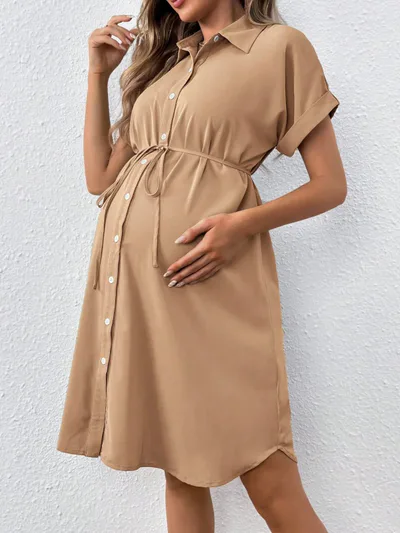 Aura Maternity Aura™ Madison Button-Down Maternity Summer Dress