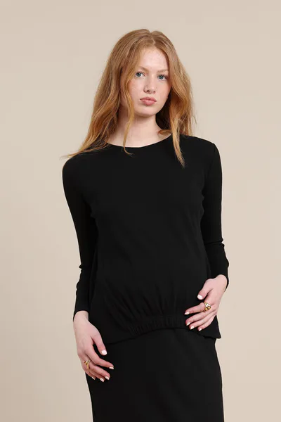 Apparalel Willow Maternity Top in Black