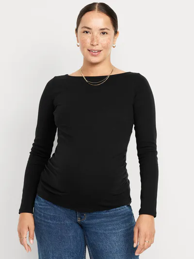 Old Navy Maternity Long-Sleeve Boatneck T-Shirt