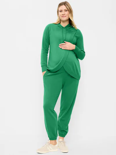 Old Navy Maternity Rollover-Waist Fleece Jogger Sweatpants