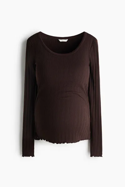 H&M MAMA Pointelle-Knit Top