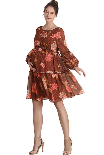 Kimi + Kai Kimi + Kai Maternity "Abby" Chiffon Dress
