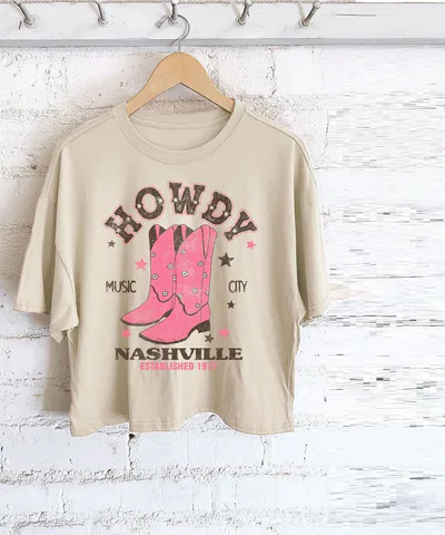 Bump City Cropped Tee: Howdy Nashville