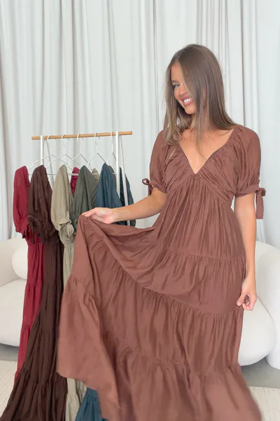 Worth Collective Grayson Maxi Dress in Hazelnut - Bump Friendly *7/31 PRE-ORDER*