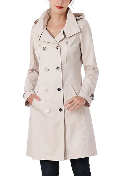Kimi + Kai Kimi + Kai Women's "Samantha" Hooded Mid-Length Trench Coat